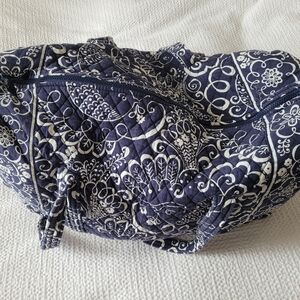 Vera Bradley Floral Quilted Bag in Navy and Cream